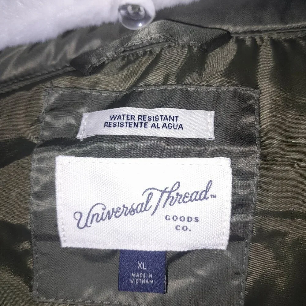 Universal Thread Women's Bomber Jacket Moss Green Size XL Waterproof Coat - Picture 9 of 10